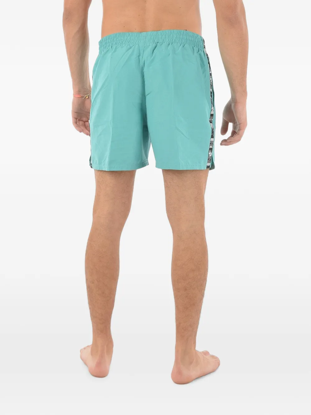 Nike logo-tape swim shorts Blauw