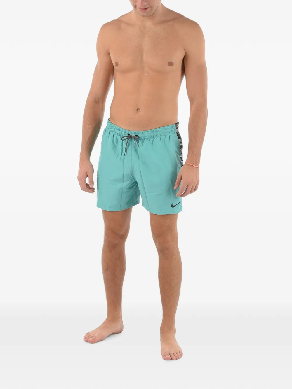 Nike logo-tape swim shorts Blauw