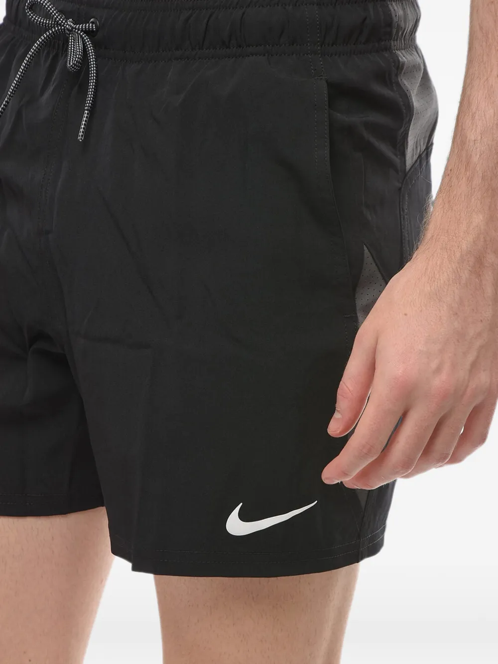 Nike logo-print elasticated swim shorts Zwart