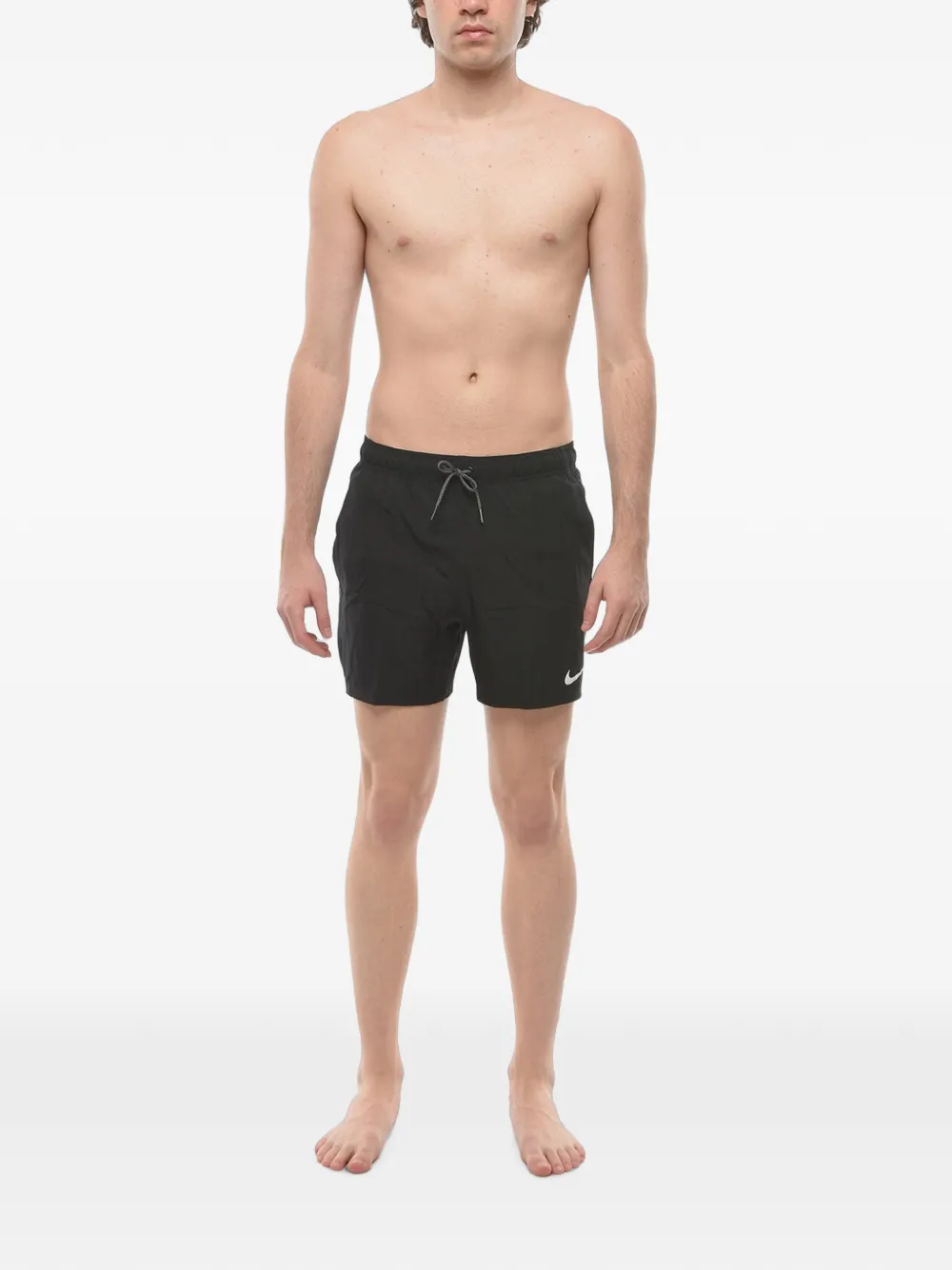 Nike logo-print elasticated swim shorts Zwart