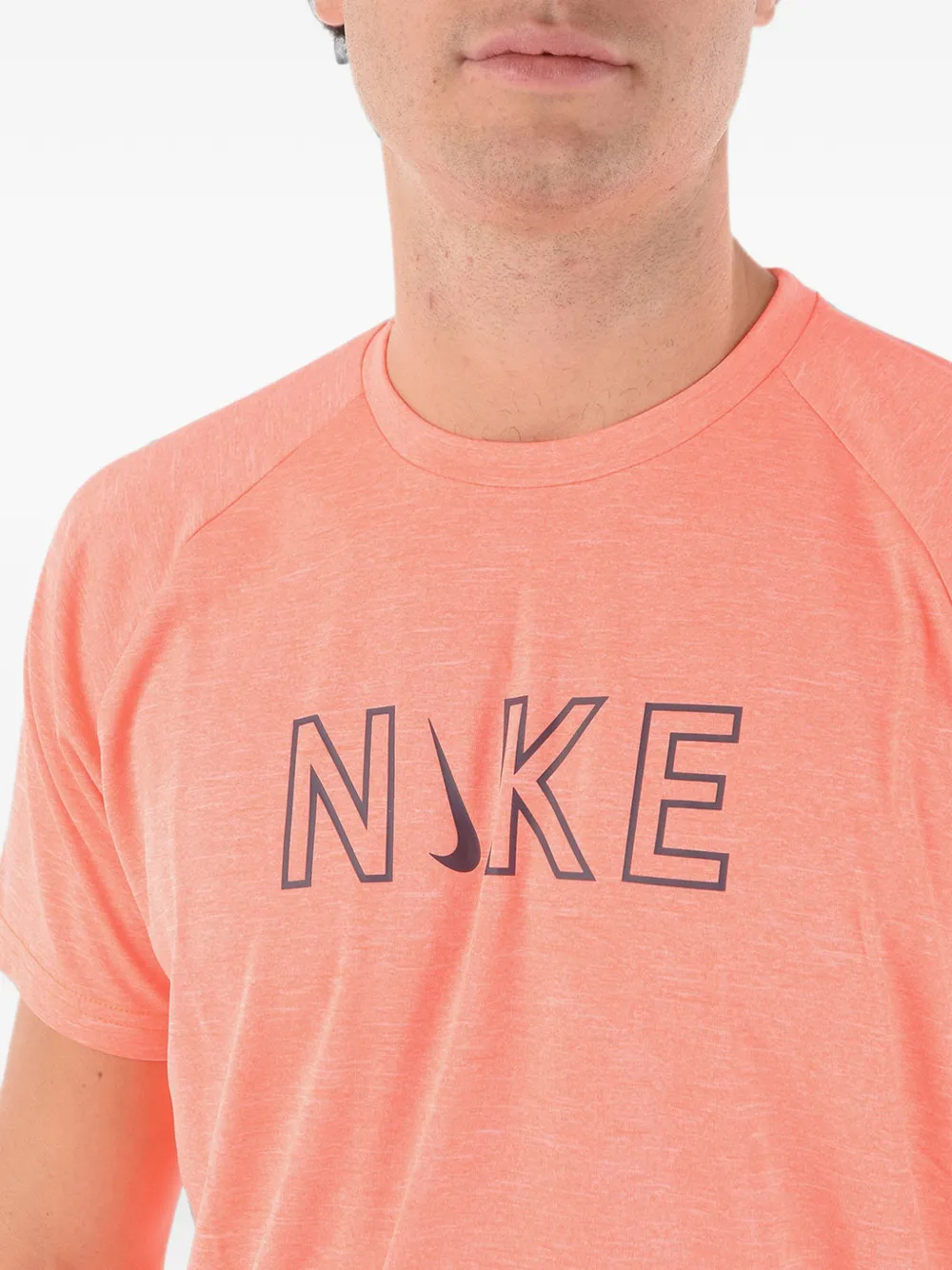 Nike logo-print raglan-sleeve T-shirt Oranje