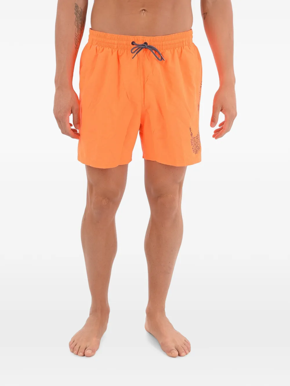 Nike Logo-print Drawstring Swim Shorts In Orange