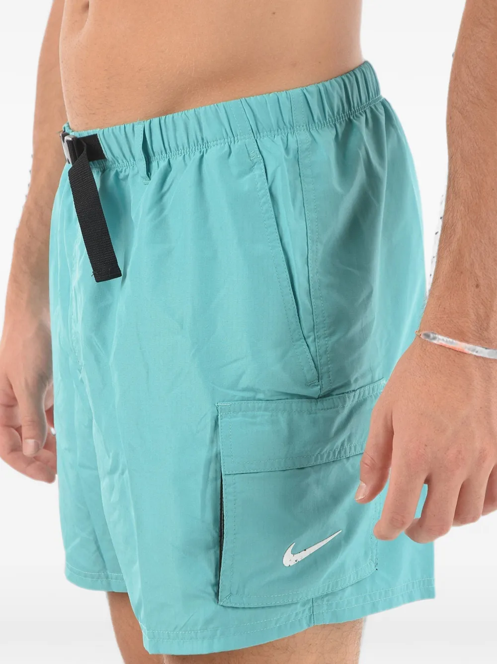 Nike logo-print swim shorts Blauw