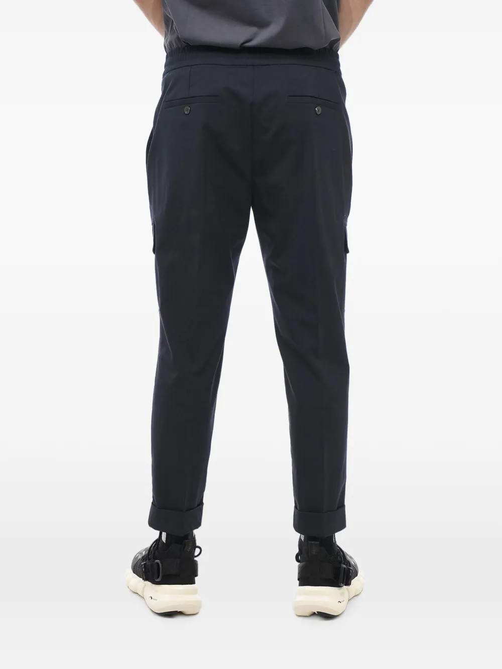 Neil Barrett elasticated-waist turned-up hem trousers Blauw