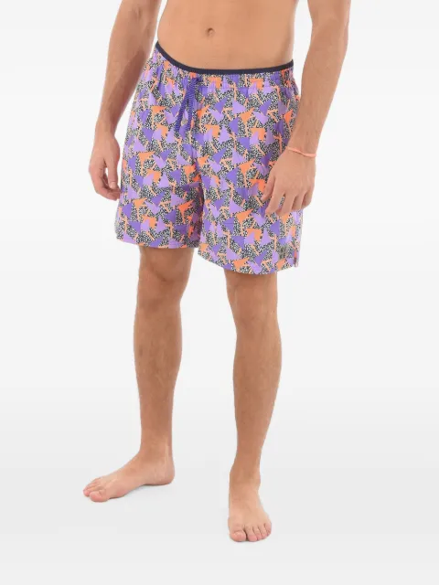 Nike geometric-pattern drawstring swim shorts