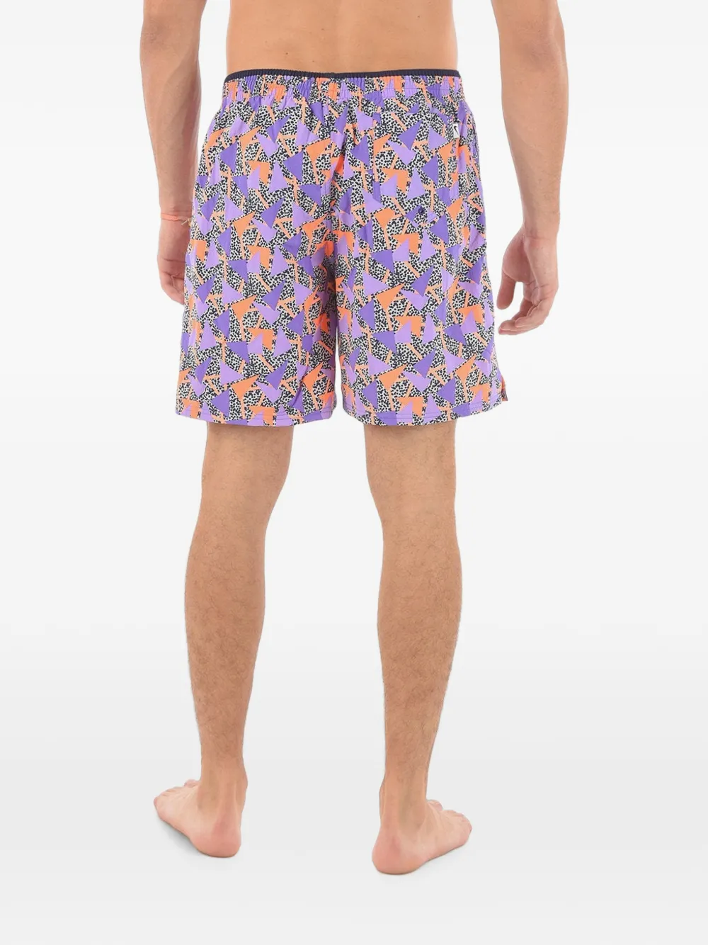 Nike geometric-pattern drawstring swim shorts Paars