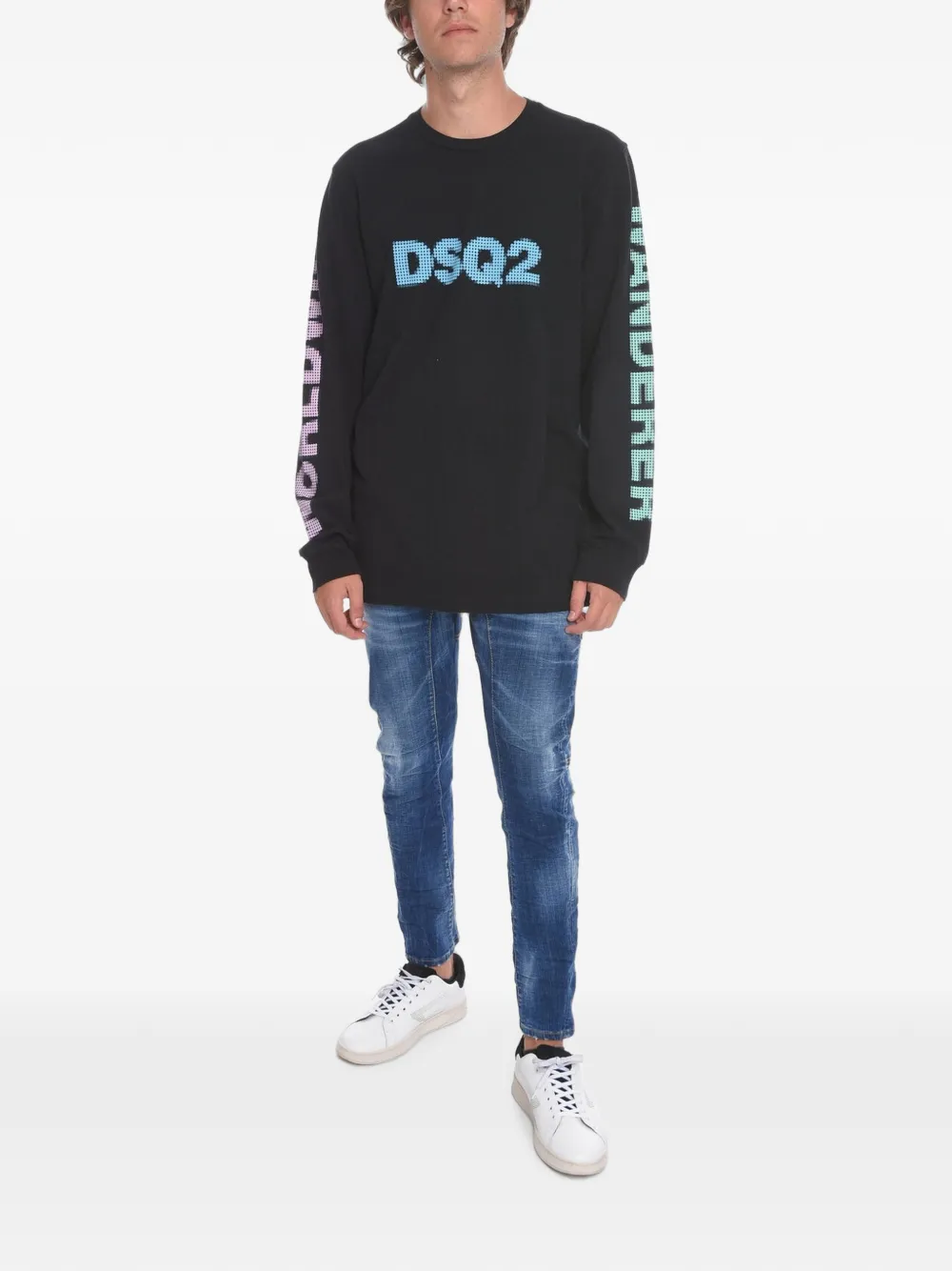 DSQUARED2 ロゴ ロングTシャツ | ブラック | FARFETCH JP