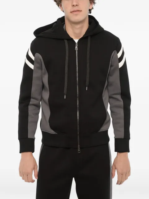 Neil Barrett Modernist panelled black and grey hoodie