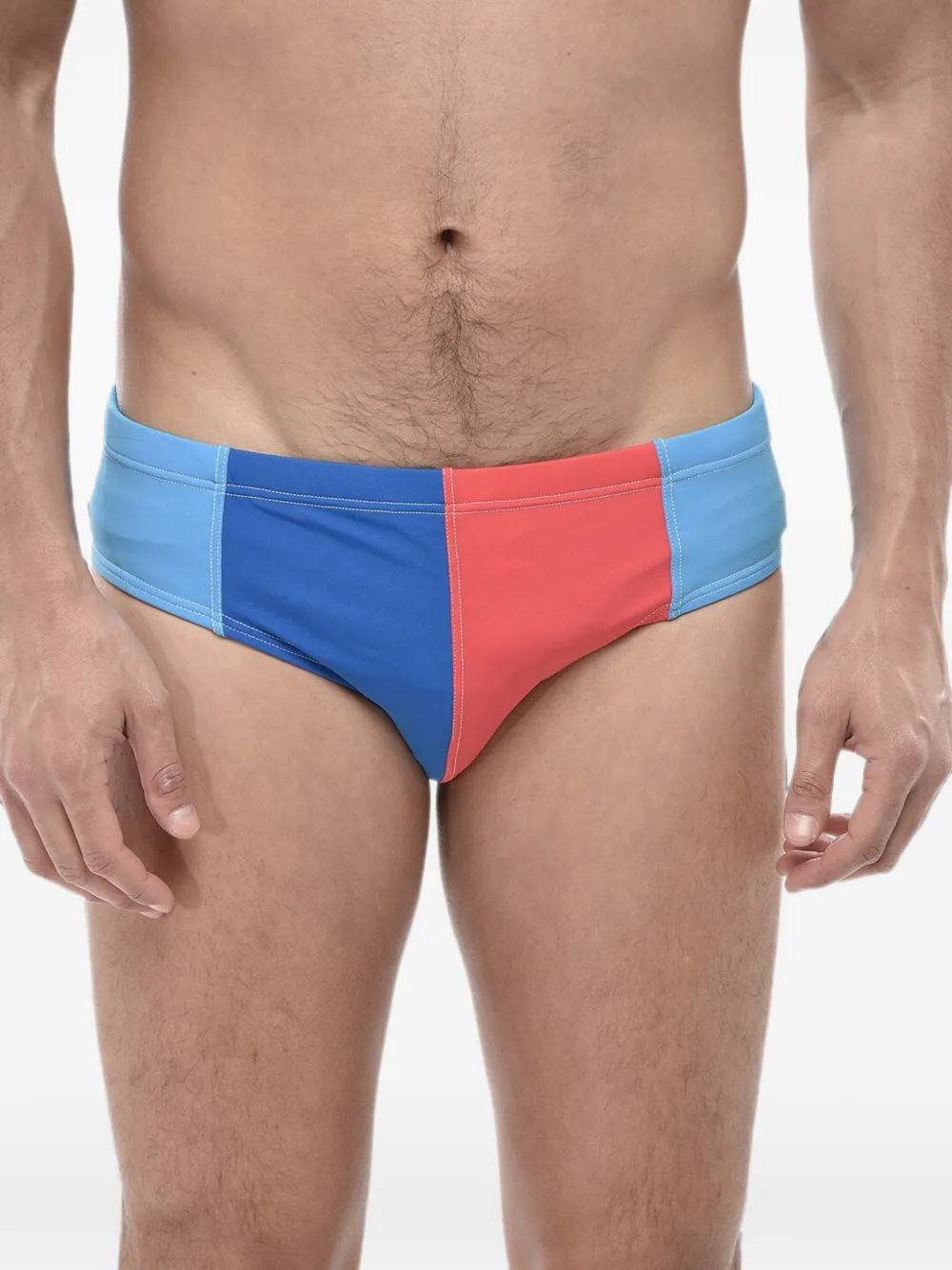 DSQUARED2 color-block logo-print swim briefs - Blau
