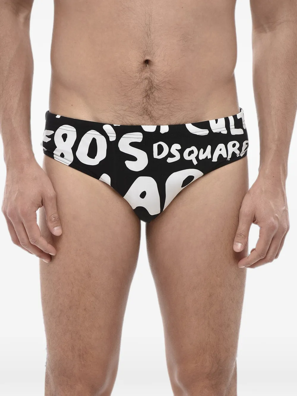 DSQUARED2 Pop 80's logo-print elasticated swimming trunks - Schwarz