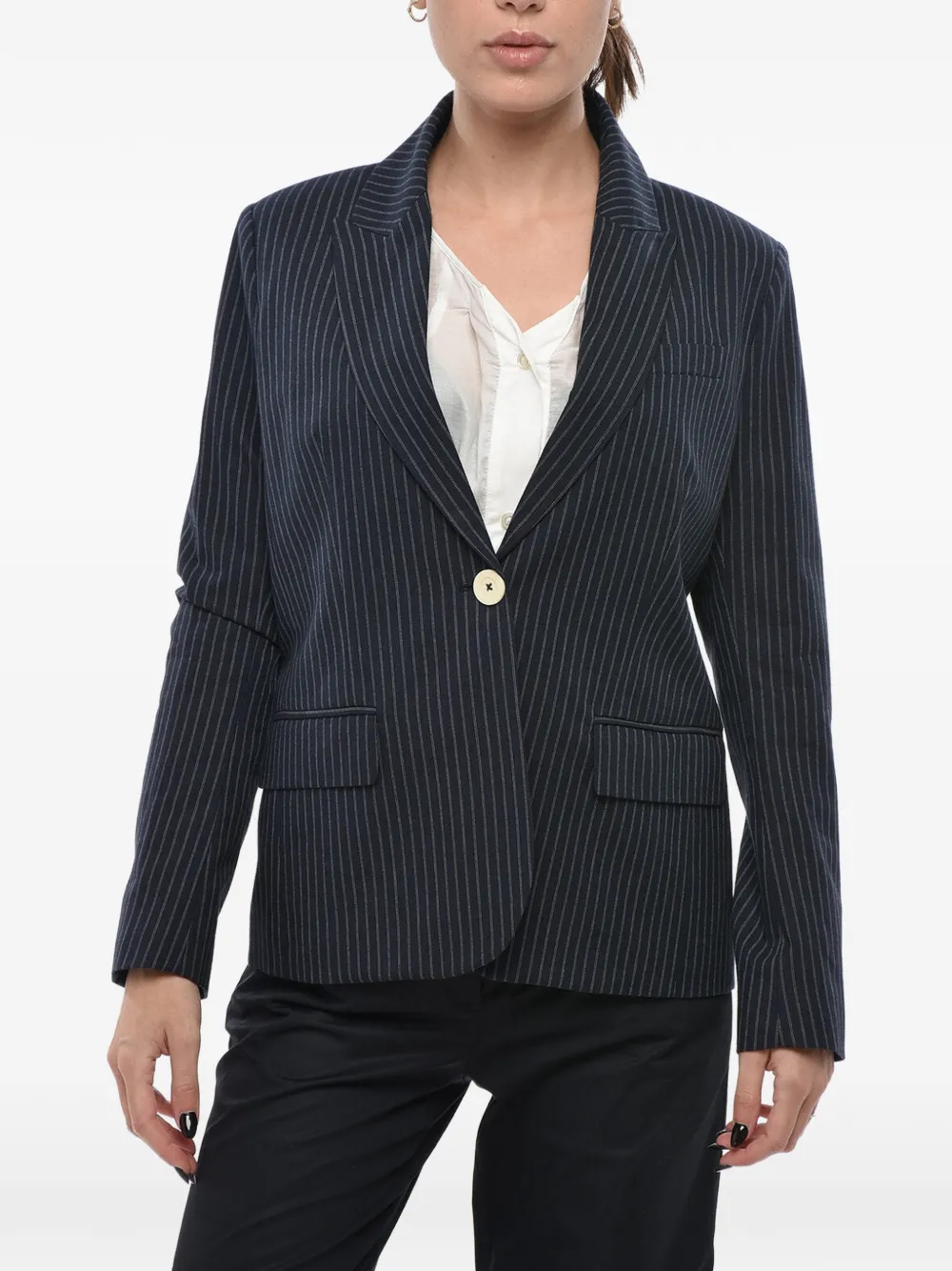 Inès De La Fressange Nicoletta pinstriped blazer - Blue
