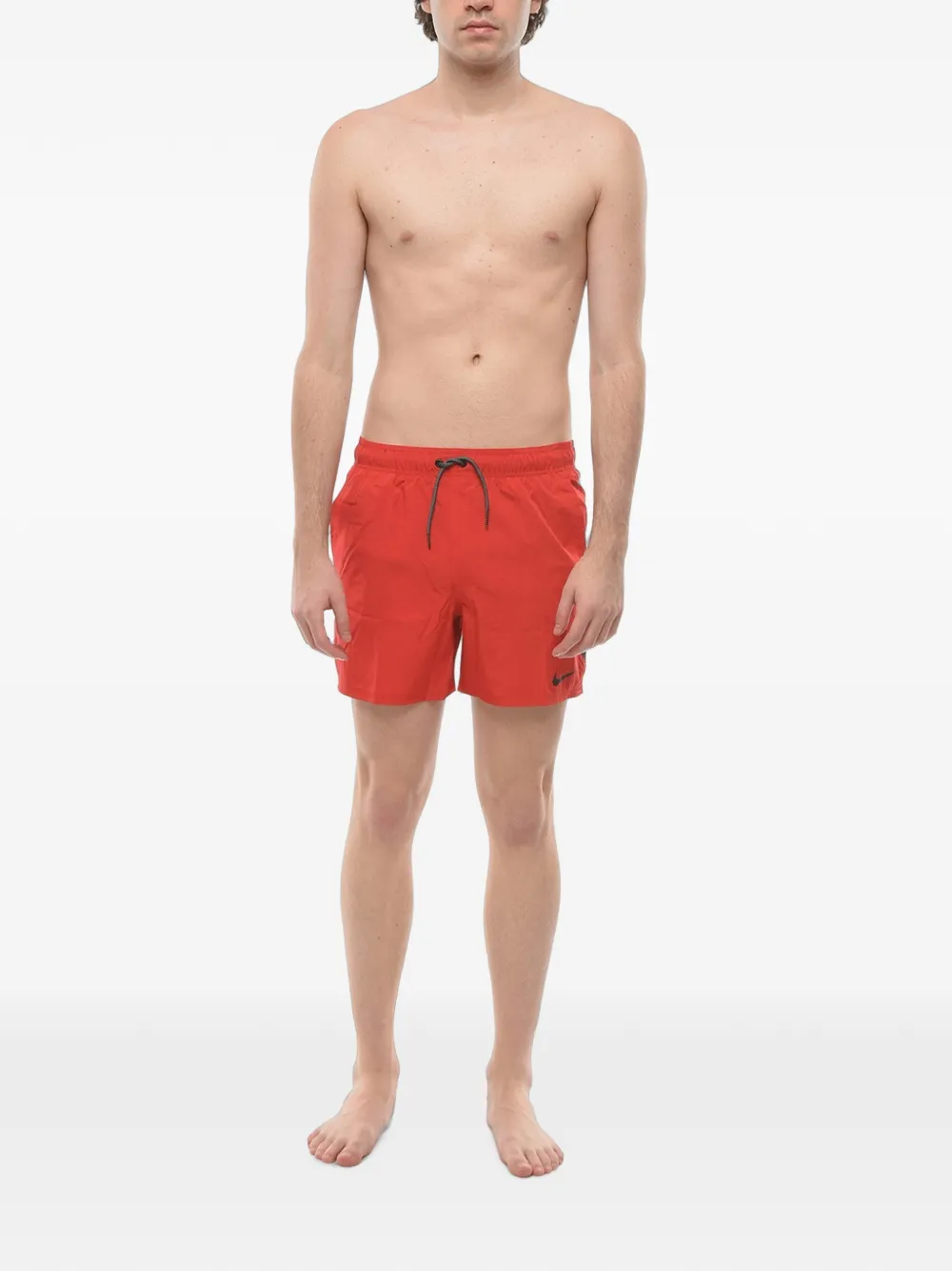 Nike logo-print elasticated swim shorts Rood