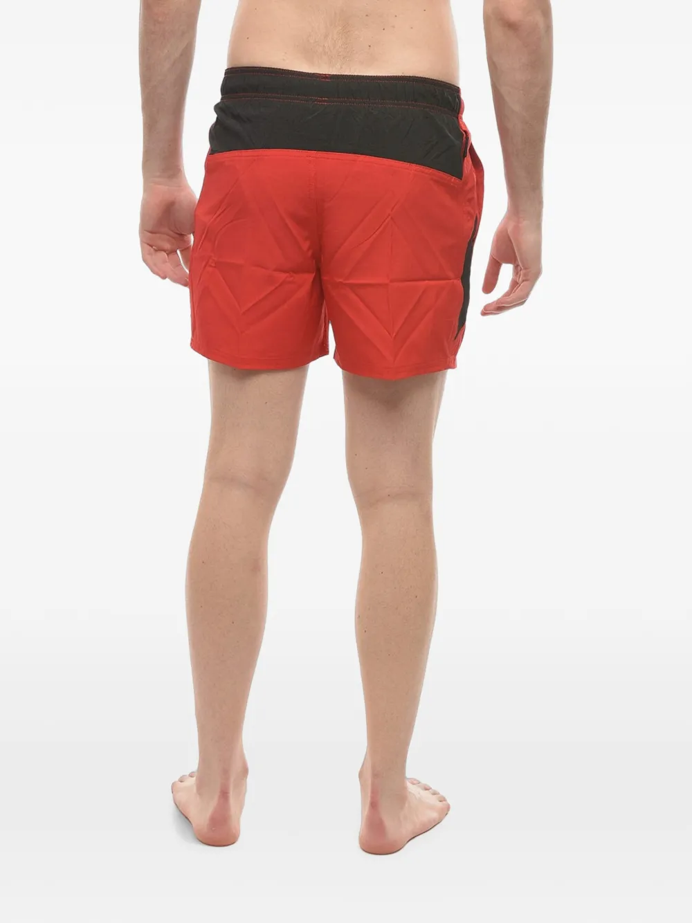 Nike logo-print elasticated swim shorts Rood