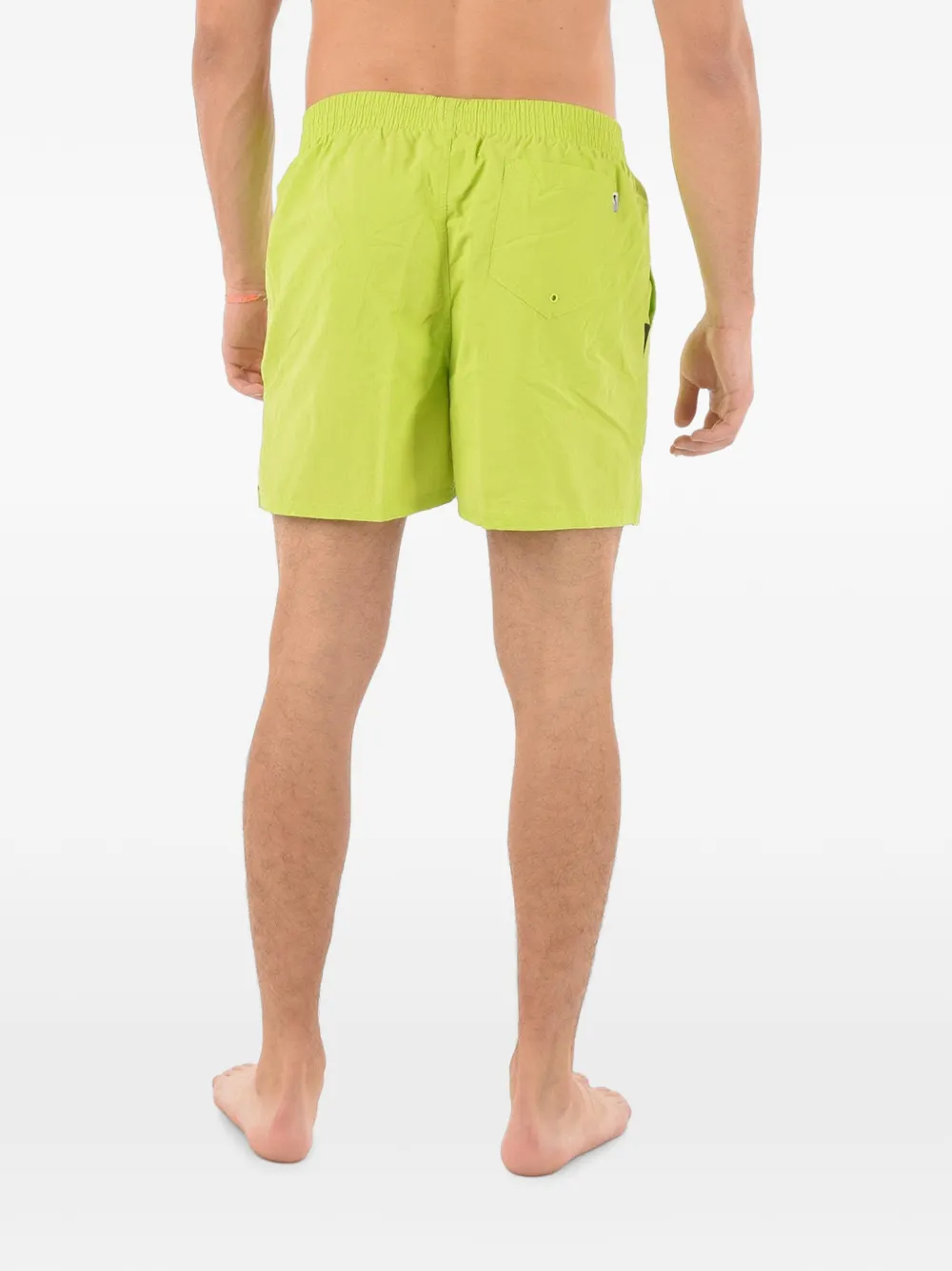 Nike elasticated-waist logo-patch swim shorts Groen
