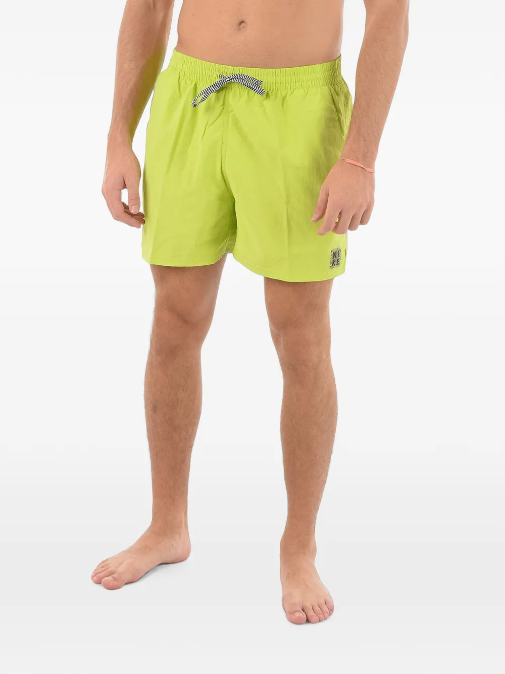 Nike Elasticated-waist Logo-patch Swim Shorts In Green