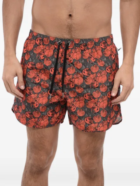 Neil Barrett cherry-print drawstring-fastening swim shorts