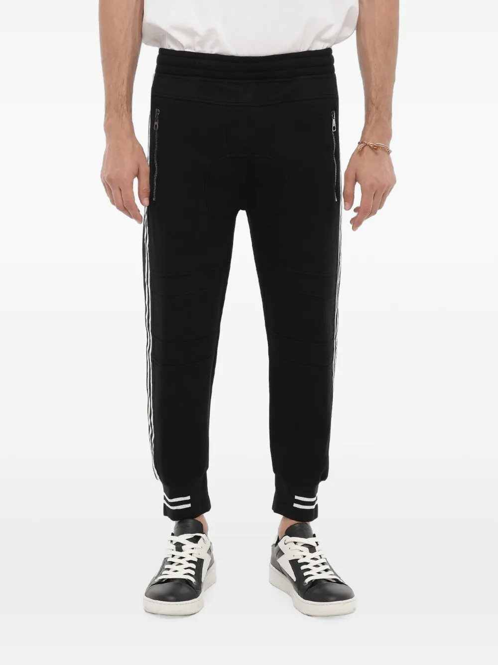 Neil Barrett side-stripe track pants - Schwarz