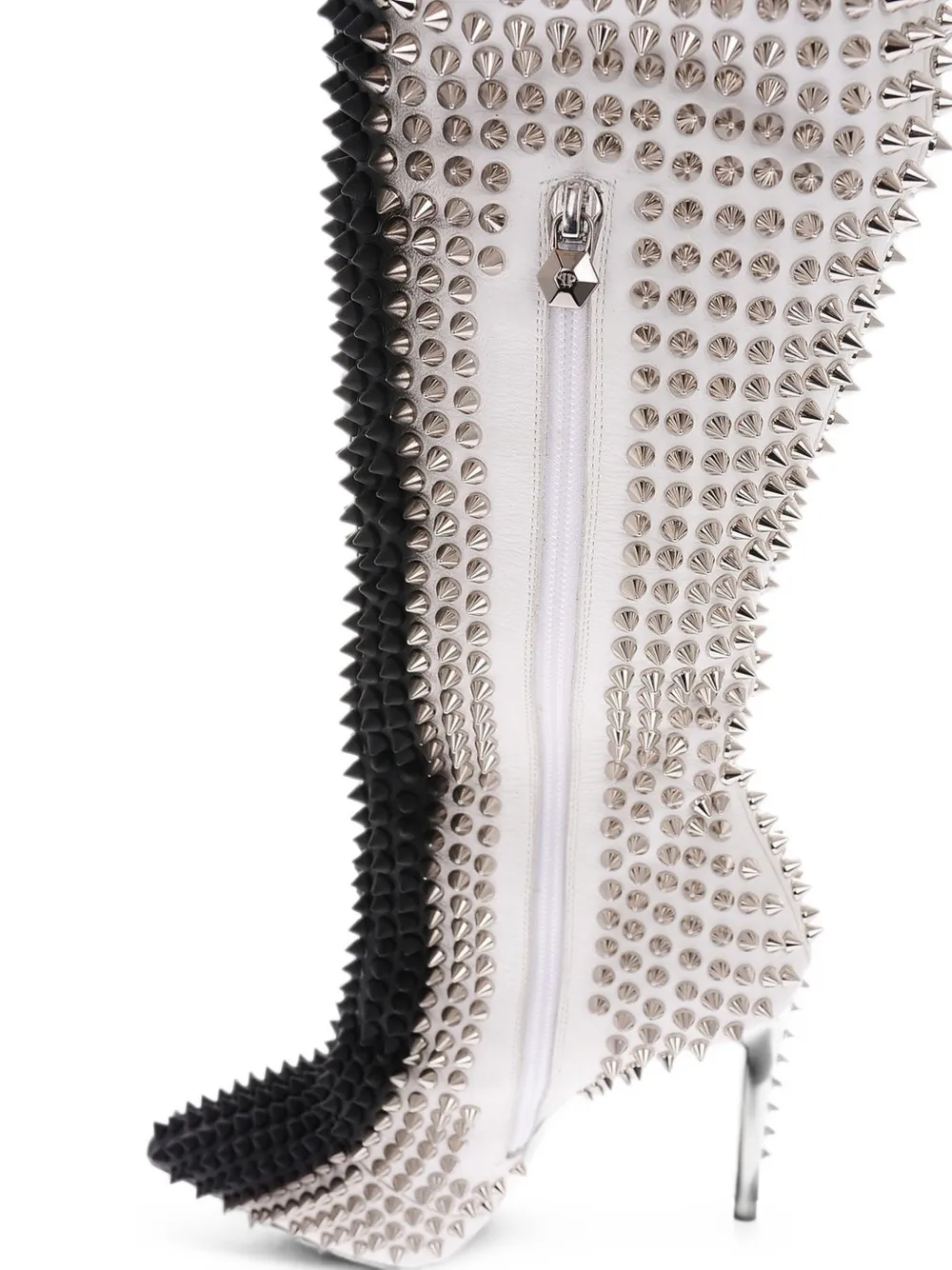 Philipp Plein studded lace-up over-the-knee boots Wit