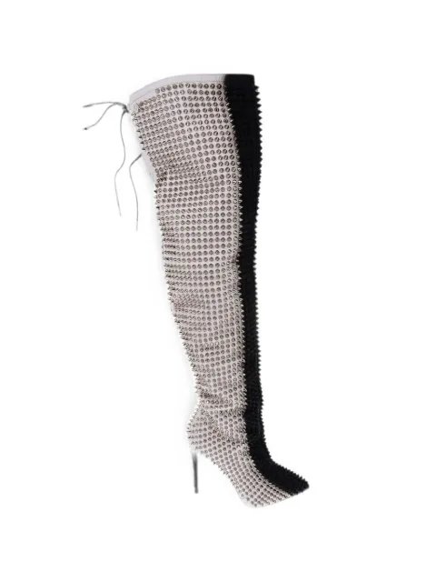 Philipp Plein studded lace-up over-the-knee boots