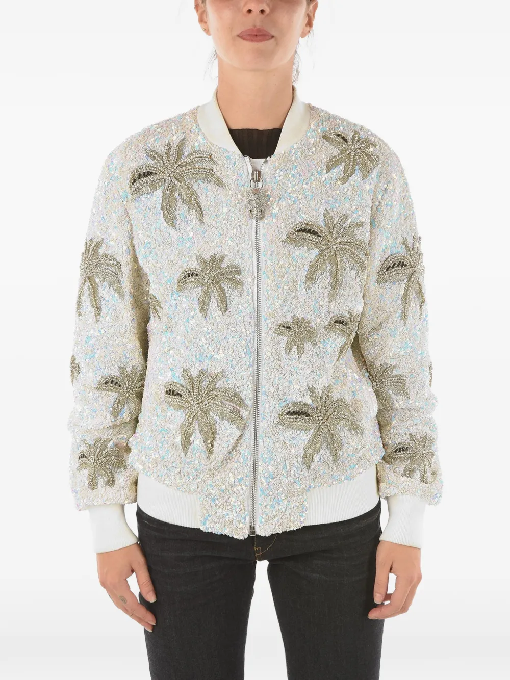 Philipp Plein sequin-embellished bomber jacket - Weiß
