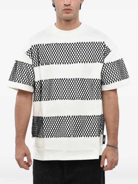 MSGM mesh-panelled striped T-shirt