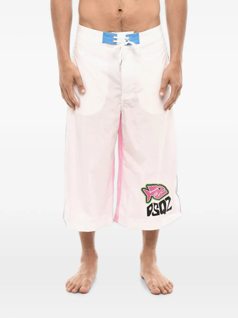 DSQUARED2 Piranha logo-print swim shorts - Weiß