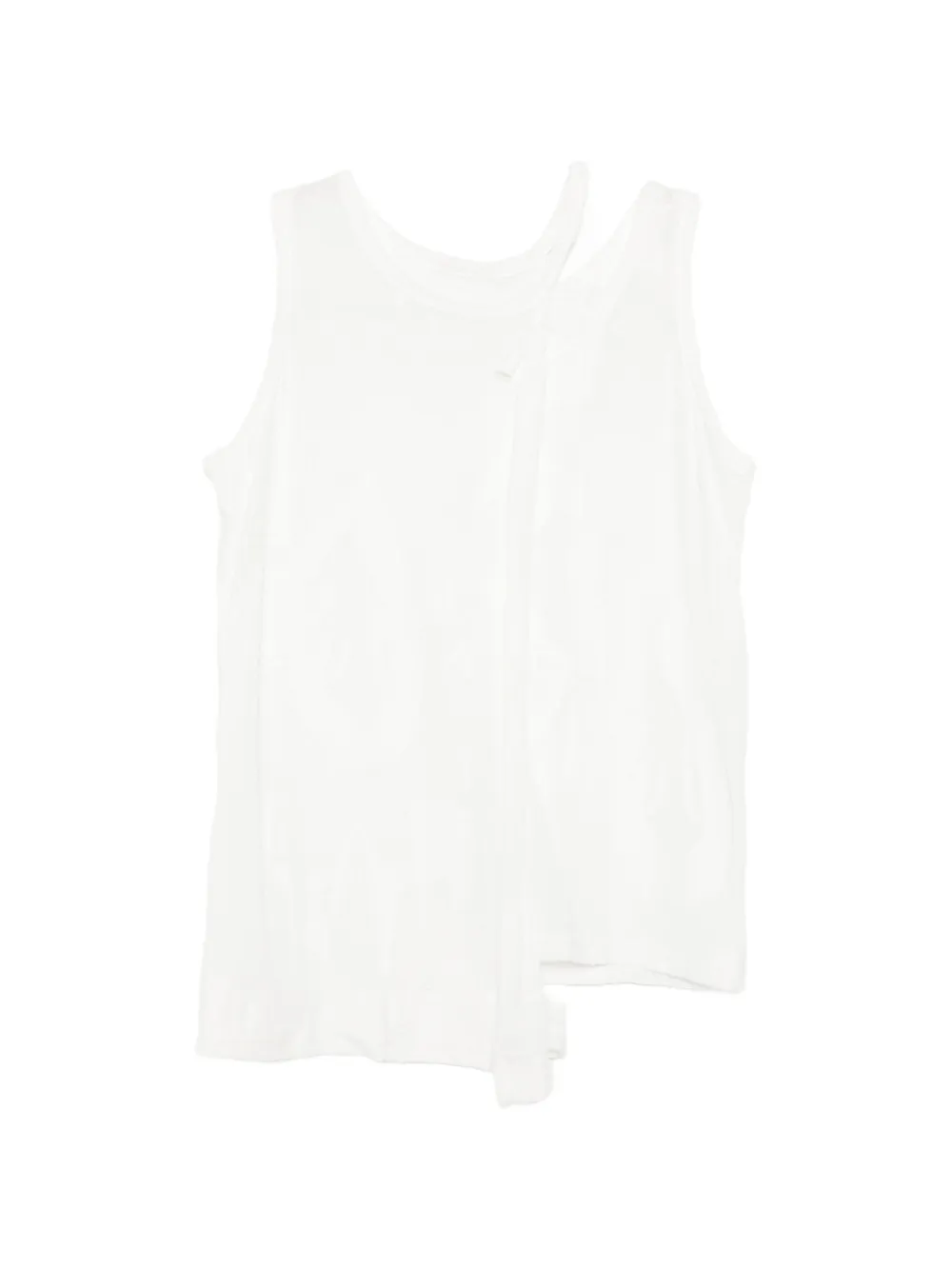 Y's jacquard sleeveless top - Bianco