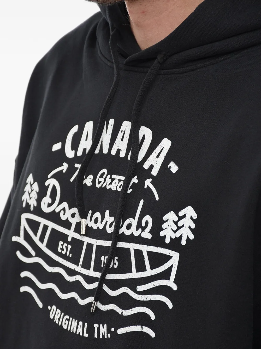 DSQUARED2 logo-print hoodie Zwart
