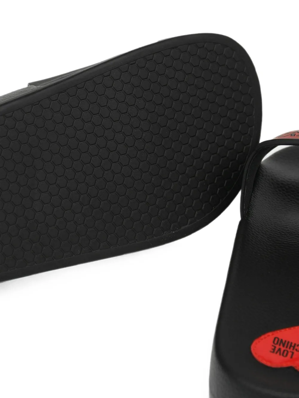 Moschino heart-print slides Zwart