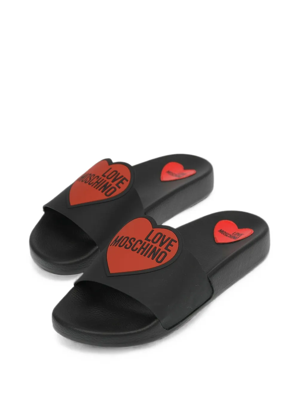 Moschino heart-print slides Zwart
