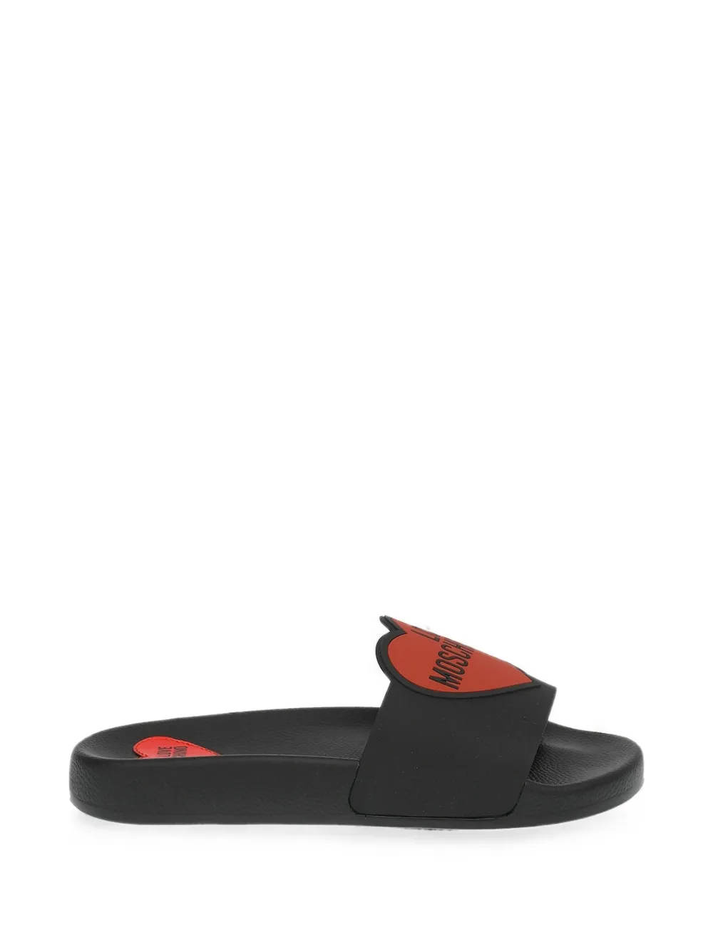 Moschino heart-print slides Zwart