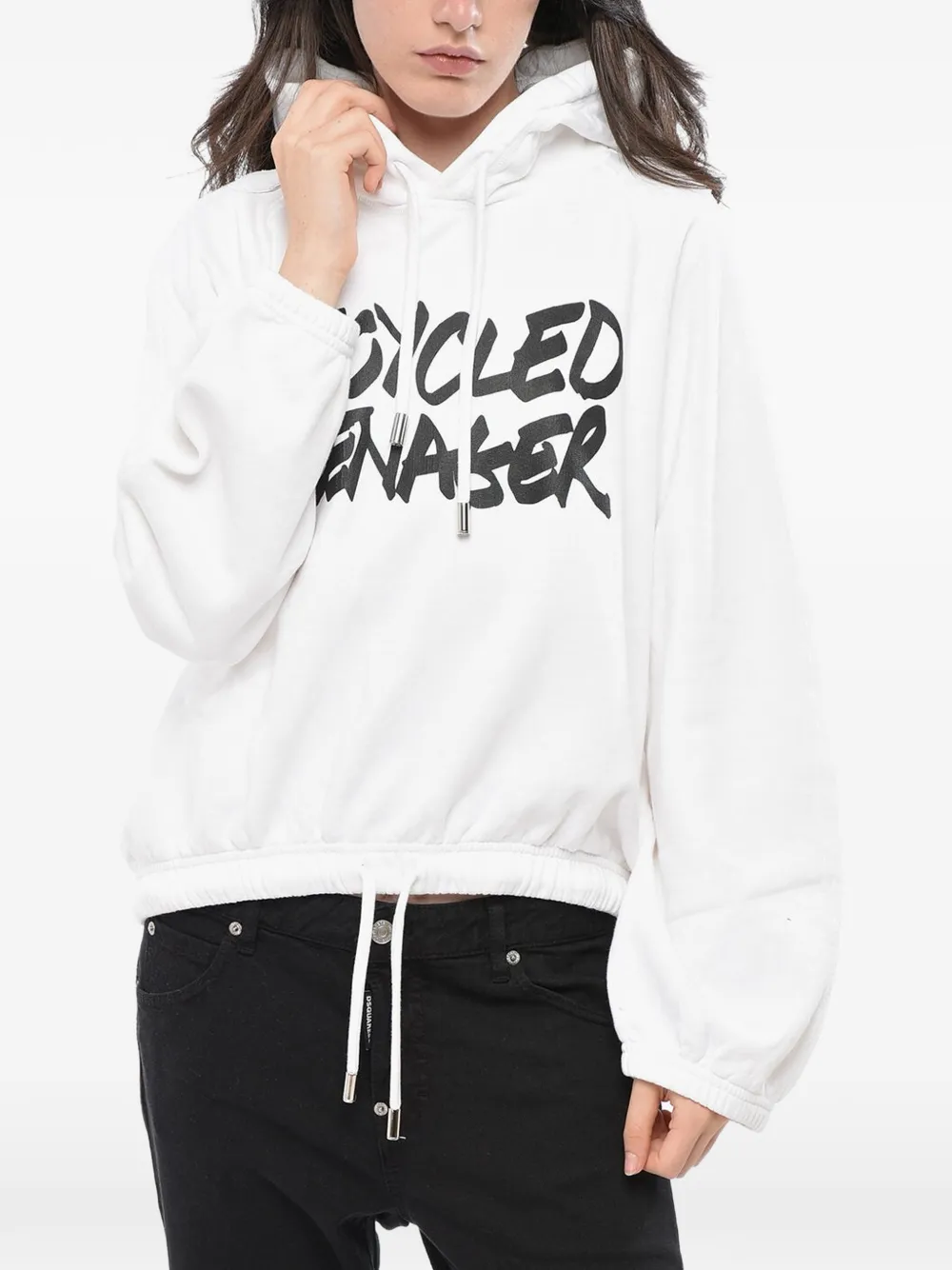 Dsquared2 Onion Logo-print Drawstring Hoodie In White