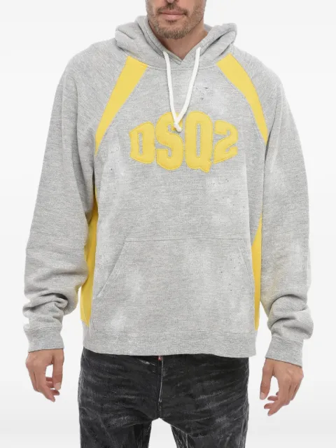 DSQUARED2 logo-embroidered distressed hoodie
