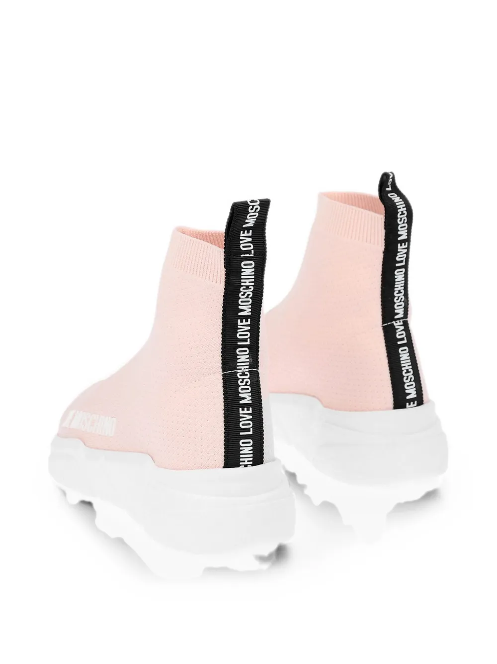 Moschino logo-print high-top sneakers Roze