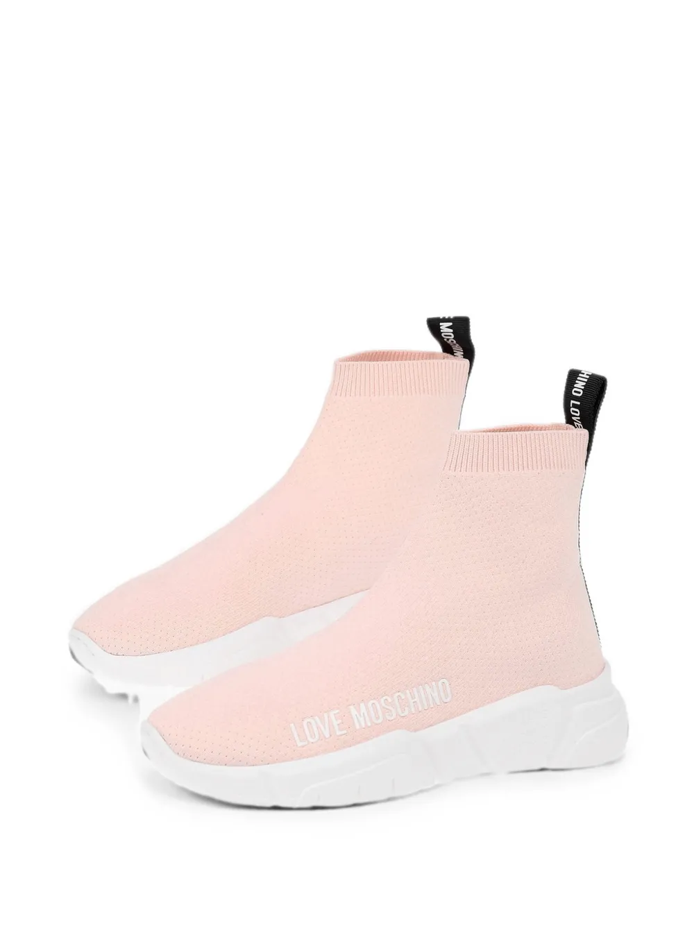 Moschino logo-print high-top sneakers Roze