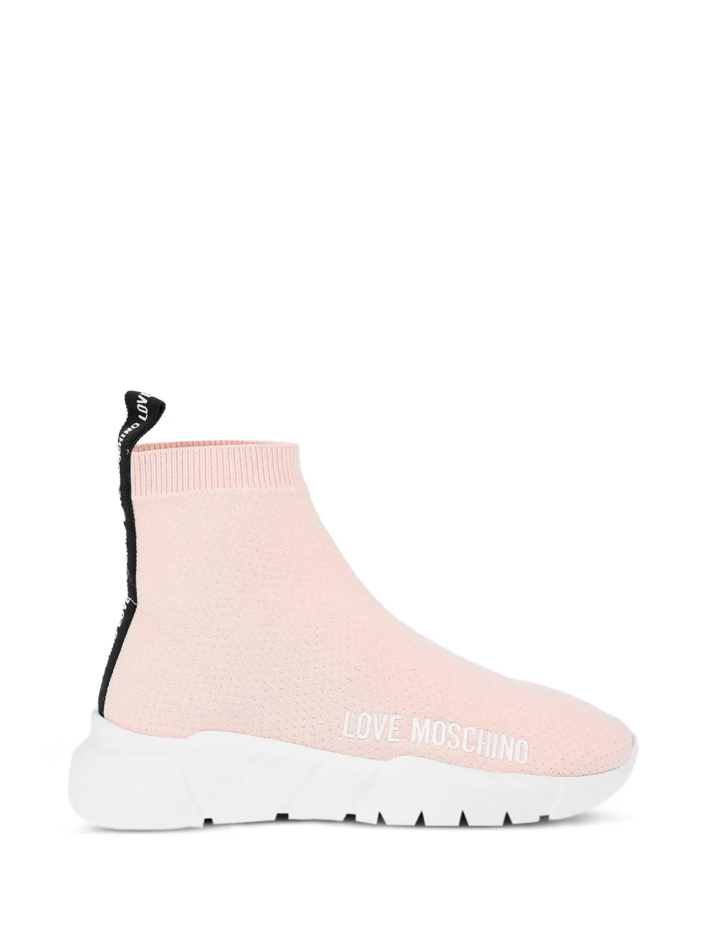 Moschino logo-print high-top sneakers Roze