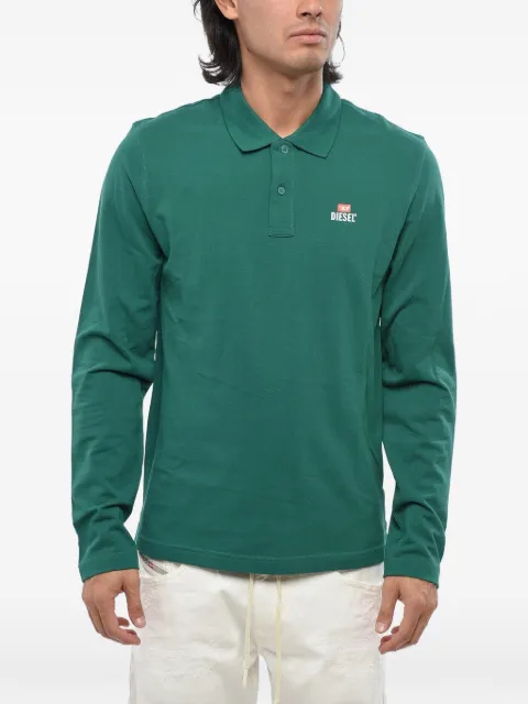 Diesel logo-print long-sleeve polo shirt