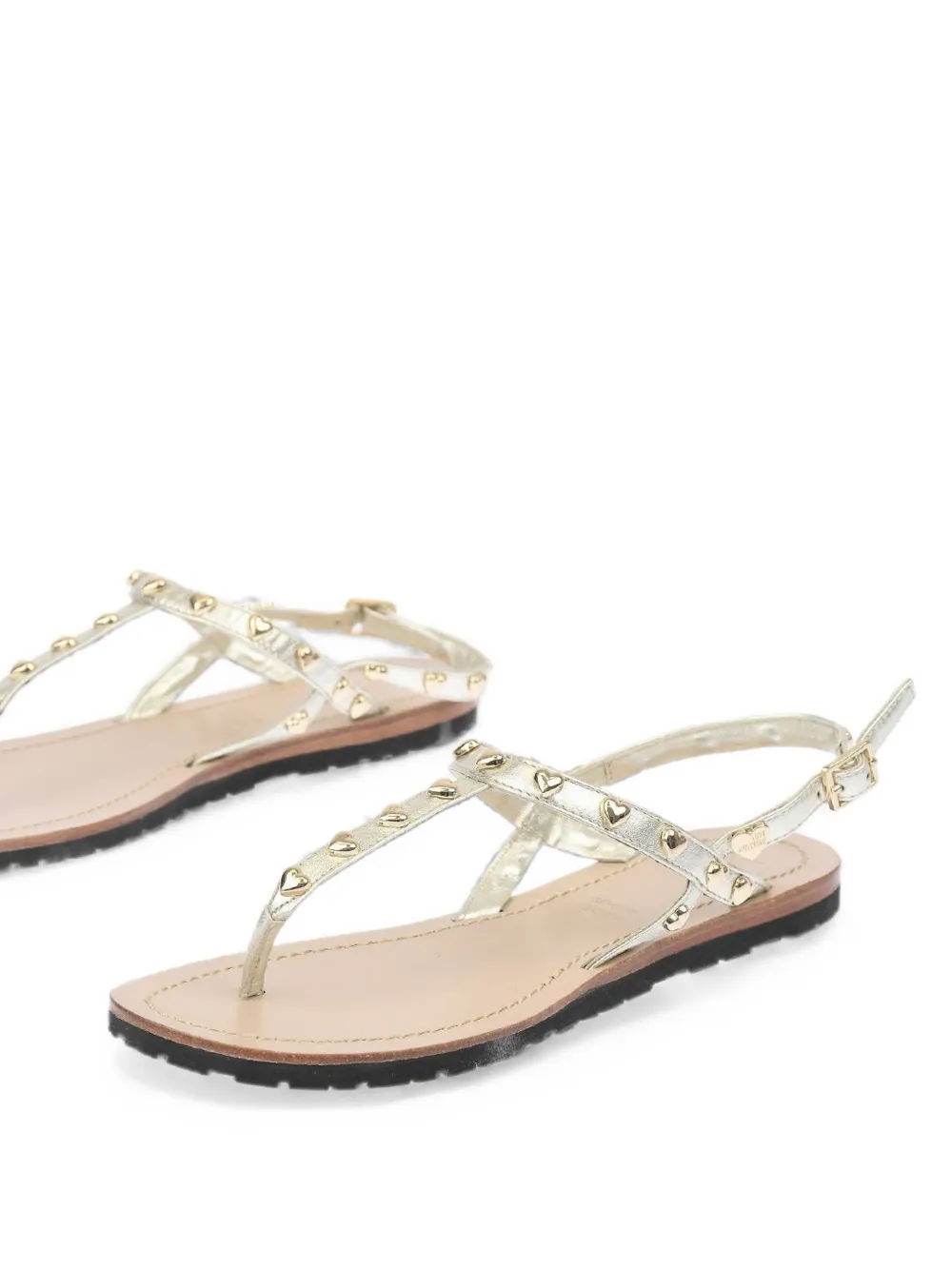 Moschino heart-stud thong sandals Goud