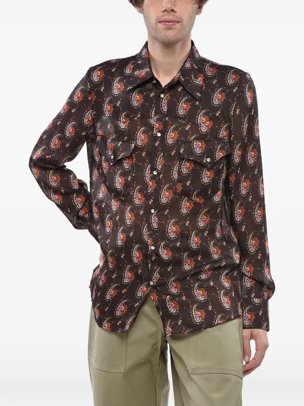 DSQUARED2 bandana-print western shirt - Braun