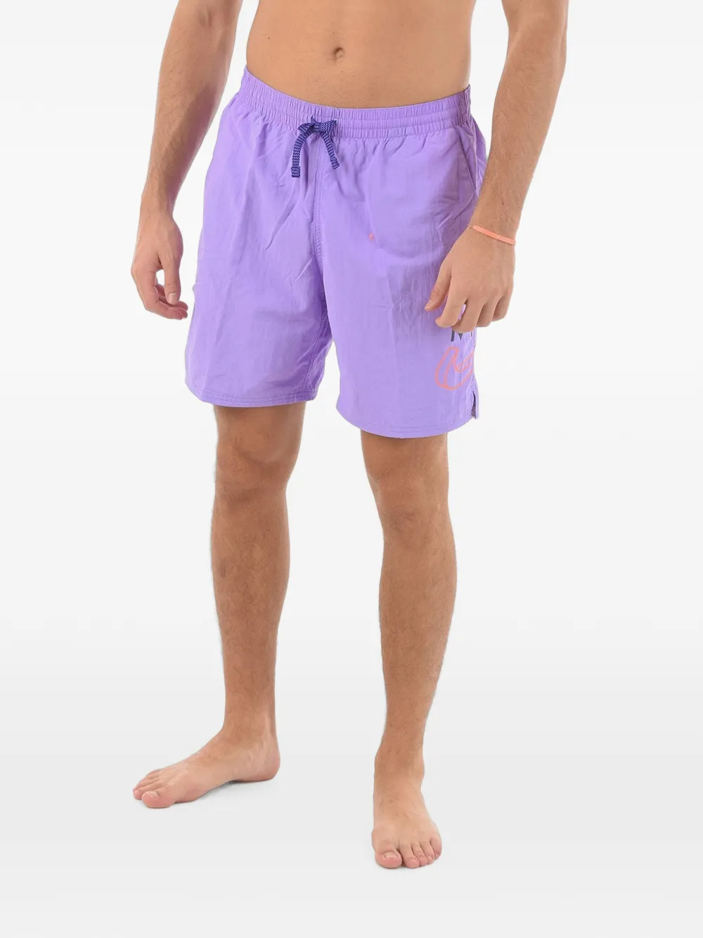 Nike Swim Logo-print Elasticated Swim Trunks In Purple