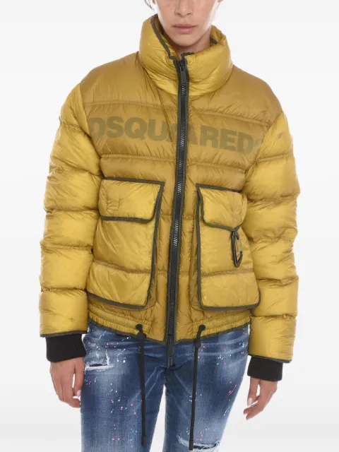 DSQUARED2 logo-print quilted jacket
