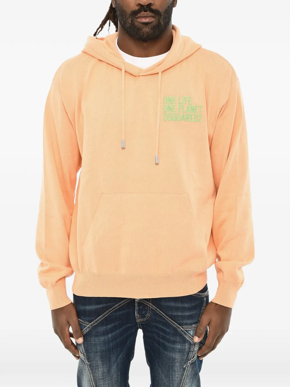 DSQUARED2 embroidered-logo hoodie - Orange