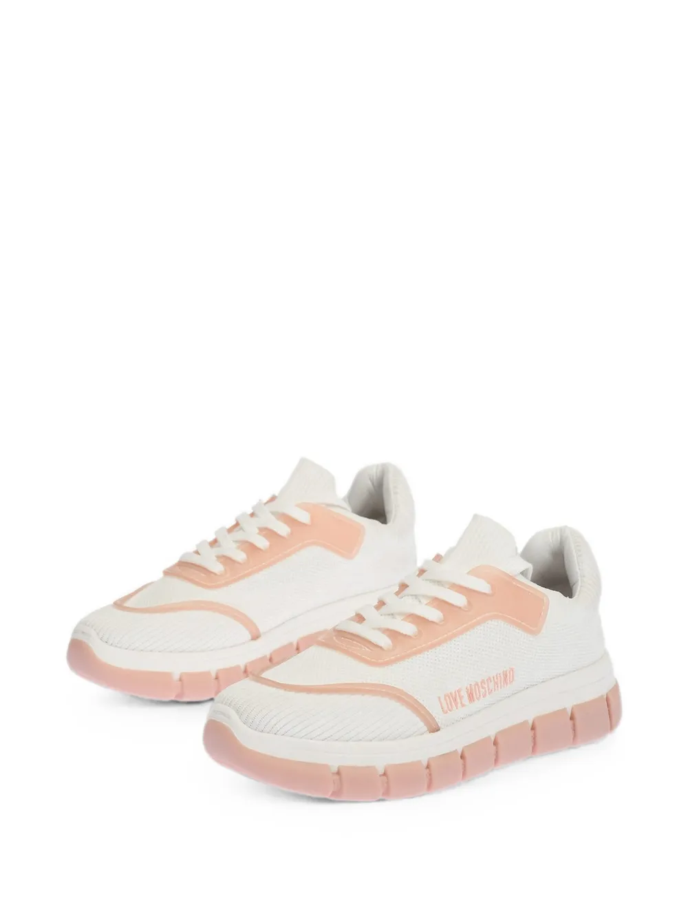 Moschino perforated panelled sneakers Wit