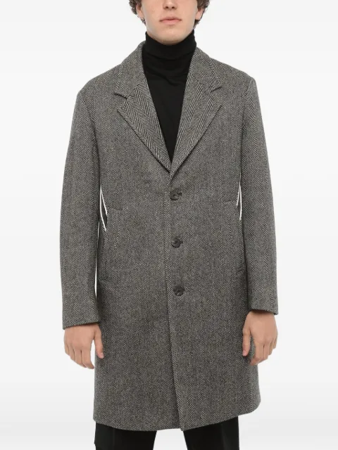 Neil Barrett herringbone-pattern single-breasted coat