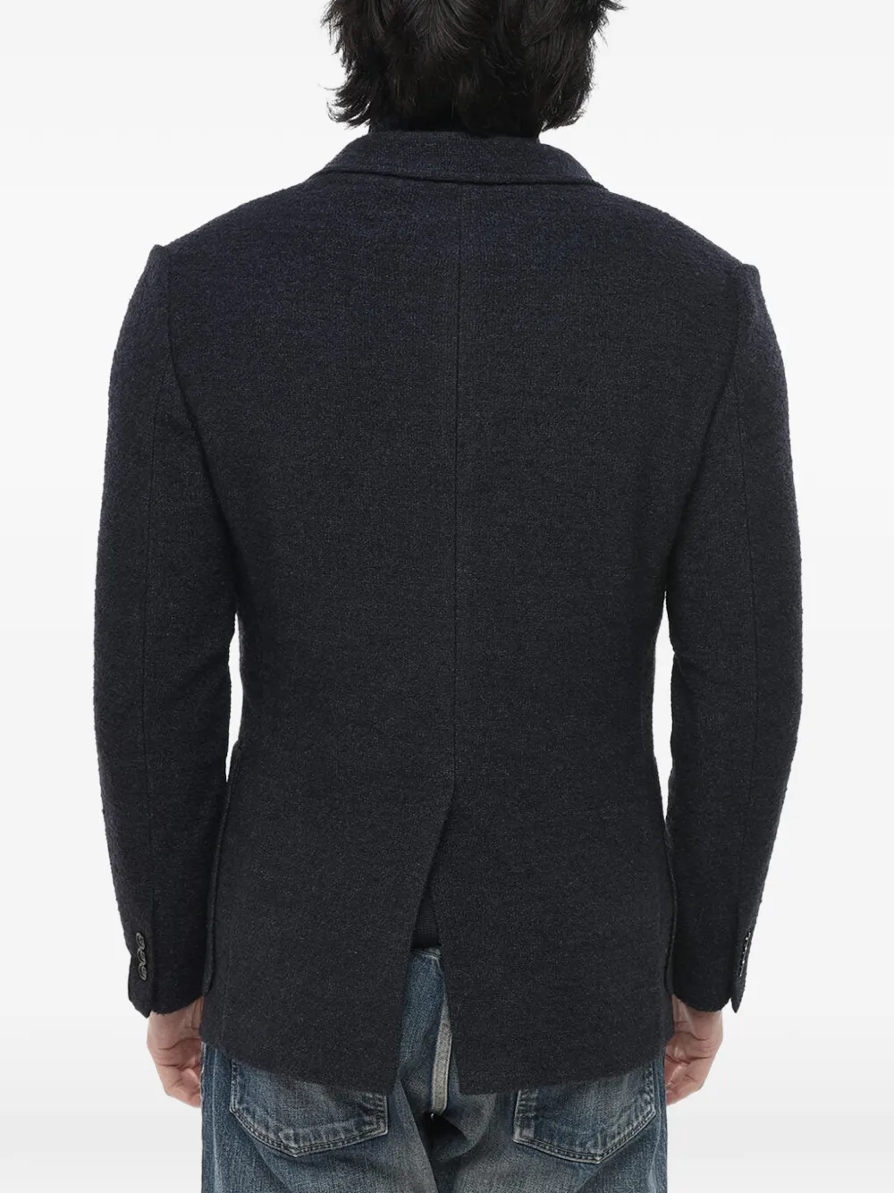 Paolo Pecora single-breasted notched-lapel blazer Blauw
