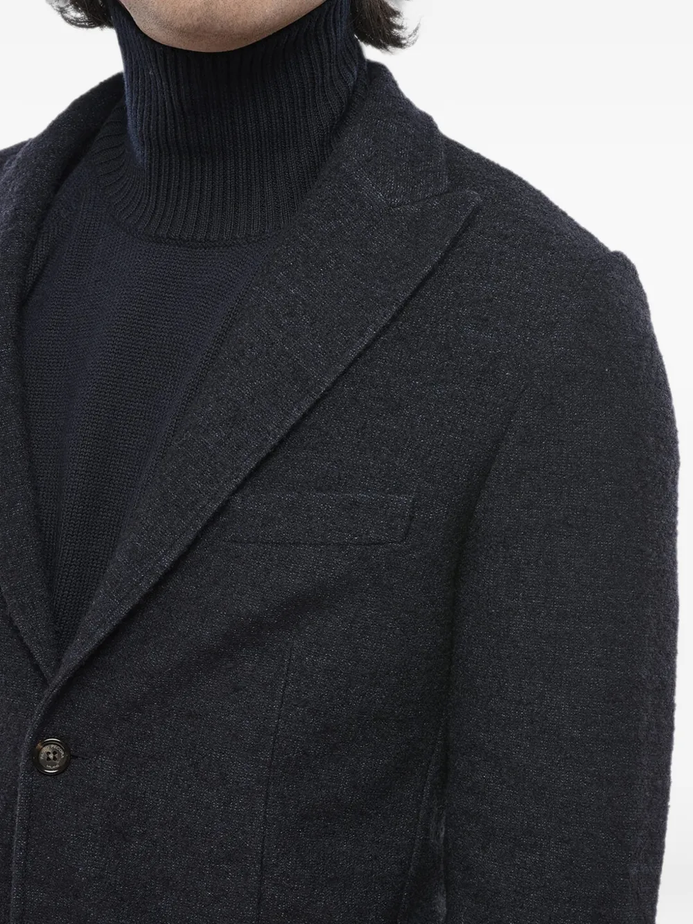 Paolo Pecora single-breasted notched-lapel blazer Blauw
