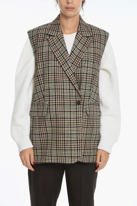 HERSKIND houndstooth double-breasted waistcoat
