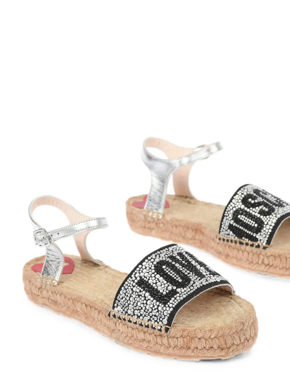 Moschino rhinestone logo-embellished sandals Zwart