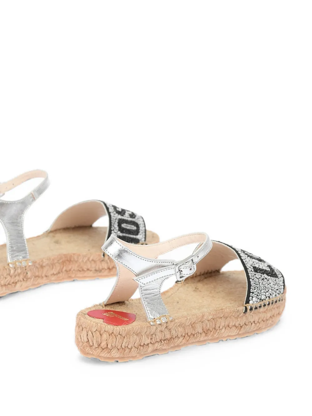 Moschino rhinestone logo-embellished sandals Zwart
