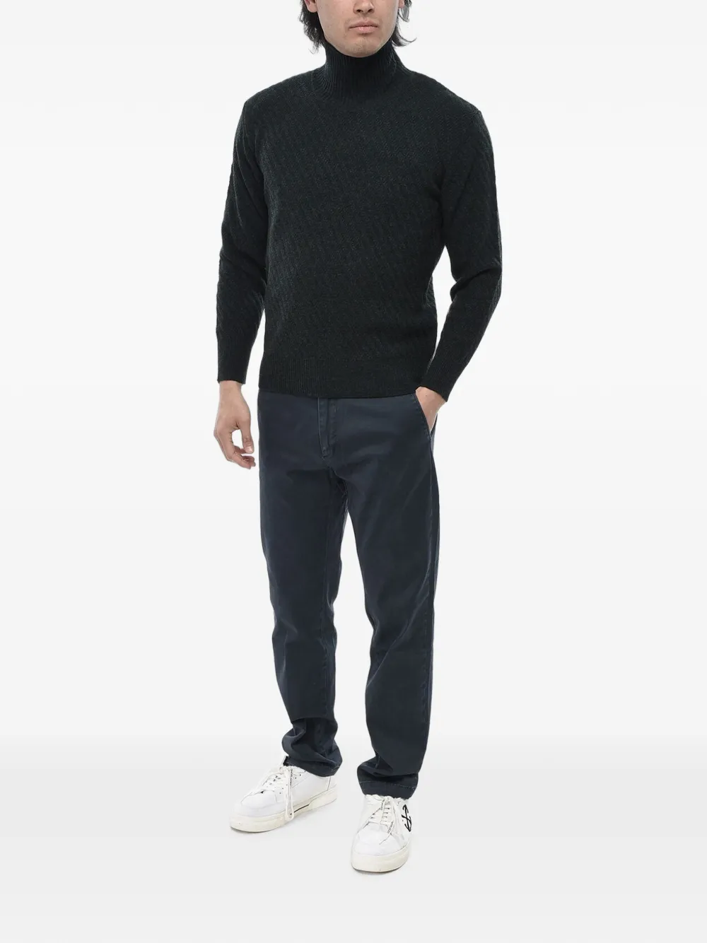 Paolo Pecora virgin wool roll-neck knit Grijs